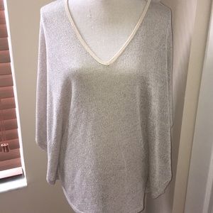Fury Beige Knit Net Batwing Sleeve Top